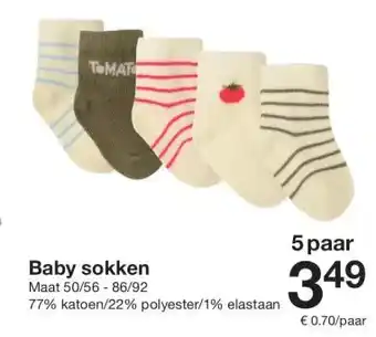 Zeeman Baby sokken aanbieding