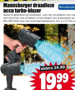 Dirk Mannsberger draadloze accu turbo-blazer aanbieding