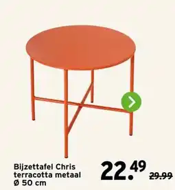 GAMMA Bijzettafel Chris terracotta metaal ø 50 cm aanbieding