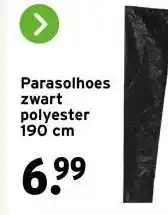 GAMMA Parasolhoes zwart polyester 190x26 cm aanbieding