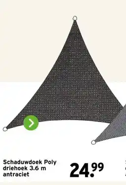 GAMMA Handson schaduwdoek driehoek antraciet waterafstotend 3,6 m aanbieding