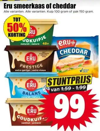 Dirk Eru smeerkaas of cheddar aanbieding