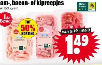 Dirk Ham-, bacon- of kipreepjes aanbieding