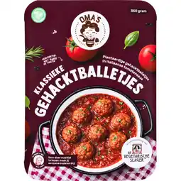 Jumbo Oma's Gehaktballetjes Tomatensaus Vega 350gr aanbieding