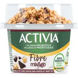 Jumbo Activia Fibre Mix & Go Granola Zwarte Chocolade 165g aanbieding