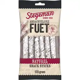 Jumbo Stegeman Ambachtelijke Fuet Naturel Snack Sticks 120 g aanbieding