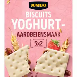 Jumbo Jumbo Biscuits Yoghurt Aardbeiensmaak 5 x 2 Stuks aanbieding