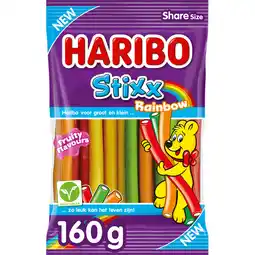 Jumbo Haribo Stixx Rainbow 160g aanbieding