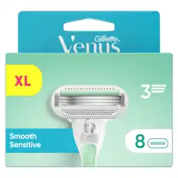 Jumbo Gillette Venus Smooth Sensitive Voor Vrouwen, 8 Navulmesjes aanbieding