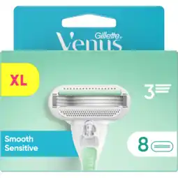 Jumbo Gillette Venus Smooth Sensitive Voor Vrouwen, 8 Navulmesjes aanbieding