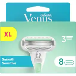 Jumbo Gillette Venus Smooth Sensitive Voor Vrouwen, 8 Navulmesjes aanbieding