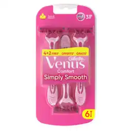 Jumbo Gillette Venus Comfort Smooth Scheermessen, Pak Van 6 aanbieding