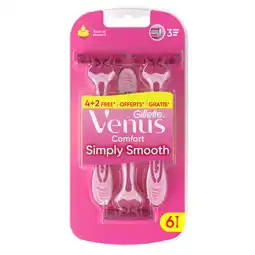 Jumbo Gillette Venus Comfort Smooth Scheermessen, Pak Van 6 aanbieding