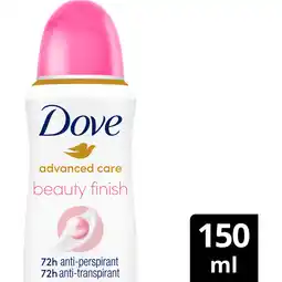 Jumbo Dove Deo Spray Advanced Care Beauty Finish 150 ML aanbieding