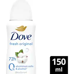 Jumbo Dove Deo Spray 0% Original 150 ML aanbieding