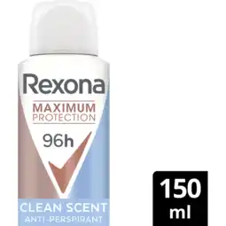 Jumbo Rexona Deo Spray Max Pro Clean Scent 150 ML aanbieding