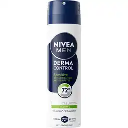 Jumbo Nivea Men Derma Control Sensitive Deodorant Spray 150 ML aanbieding