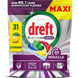 Jumbo Dreft Platinum Miracle All-In-One, 31X aanbieding