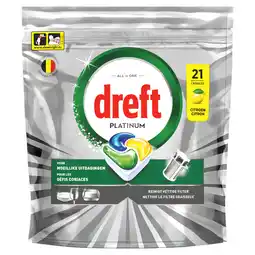 Jumbo Dreft Platinum Citroen Vaatwascapsules 21 X aanbieding