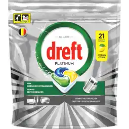 Jumbo Dreft Platinum Citroen Vaatwascapsules 21 X aanbieding