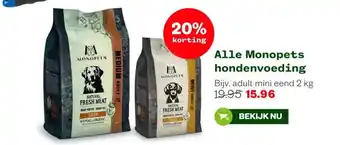 Welkoop Alle Monopets hondenvoeding aanbieding