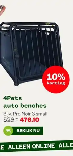 Welkoop 4Pets auto benches aanbieding