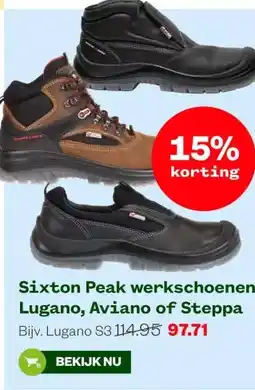 Welkoop Sixton Peak werkschoenen Lugano, Aviano of Steppa aanbieding