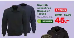 Welkoop Størvik sweattrui Napoli en Torino aanbieding