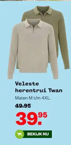 Welkoop Veleste herentrui Twan aanbieding
