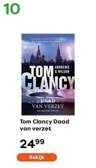 The Read Shop Tom Clancy Daad van verzet aanbieding