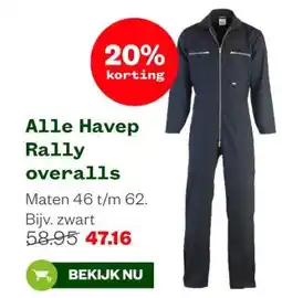 Welkoop Alle Havep Rally overalls aanbieding