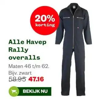 Welkoop Alle Havep Rally overalls aanbieding