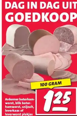 Nettorama Ardenner boterham- worst, blik boter- hamworst, snijzult, leverkaas of leverworst plakjes aanbieding