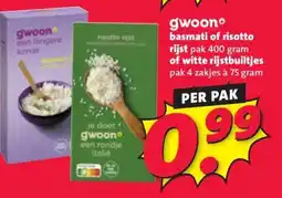 Nettorama gwoonº basmati of risotto rijst of witte rijstbuiltjes aanbieding