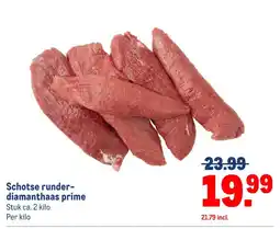Makro Schotse runder- diamanthaas prime aanbieding