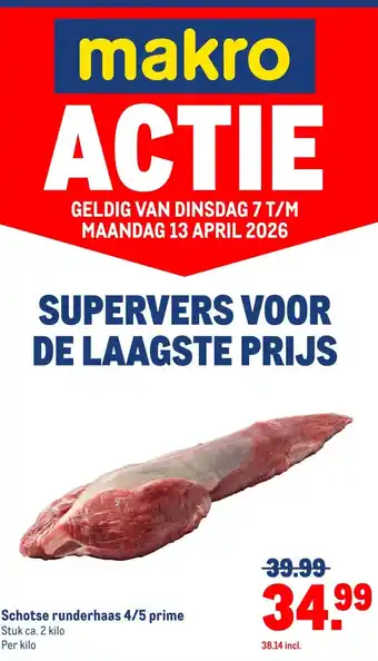 Makro Schotse runderhaas 4/5 prime aanbieding