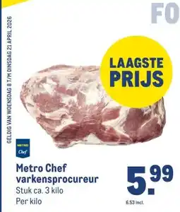 Makro Metro Chef varkensprocureur aanbieding