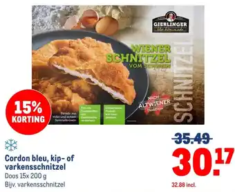 Makro Cordon bleu, kip- of varkensschnitzel aanbieding