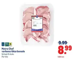 Makro Metro Chef varkensribkarbonade aanbieding