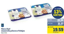 Makro Metro Chef mozzarella julienne of blokjes aanbieding