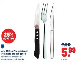 Makro Alle Metro Professional of Amefa steakbestek aanbieding
