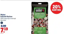 Makro Weber kokosbriketten aanbieding