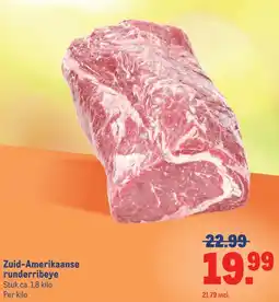 Makro Zuid-Amerikaanse runderribeye aanbieding
