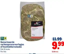 Makro Gemarineerde varkensprocureurlapjes of houthakkerssteaks aanbieding