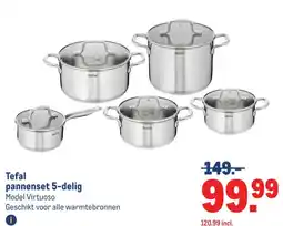 Makro Tefal pannenset 5-delig aanbieding