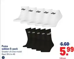 Makro Puma sokken 5-pack aanbieding
