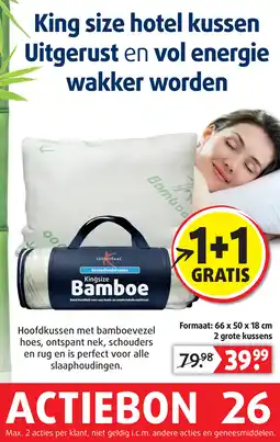 Lucovitaal King size Bamboe hotel kussen aanbieding