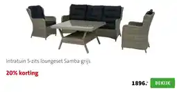 Intratuin Intratuin 5-zits loungeset Samba grijs aanbieding