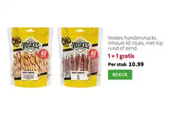 Intratuin Voskes hondensnacks. Inhoud 40 stuks, met kip, rund of eend. aanbieding