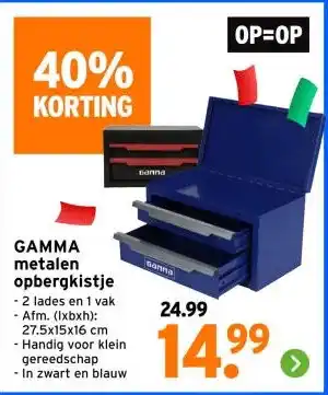 GAMMA GAMMA metalen opbergkistje aanbieding